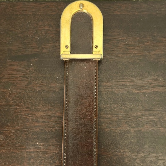 Cow Hide Vintage Tan Leather Belt 34/86 Made In USA 5 Holes - Picture 2 of 10